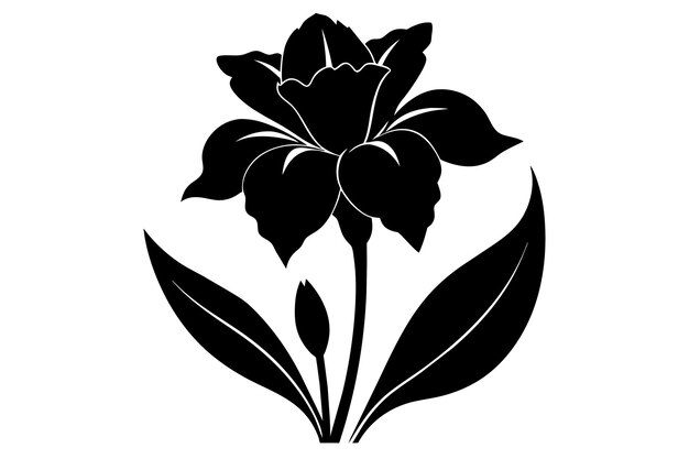 Vector a iris flower silhouette black vector artwork illustration