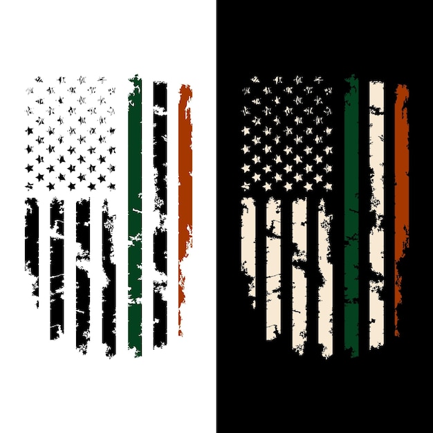 Irish american flag t shirt design