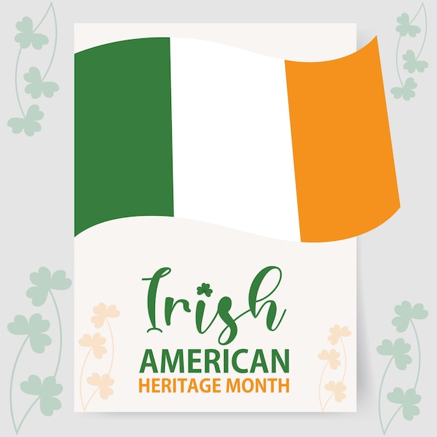 Irish American Heritage Month typography poster Annual event in United States celebrated in March