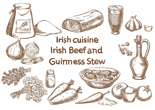  Irish Beef and Guinness stew ingredients