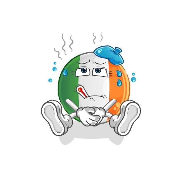 Irish flag sick vector. cartoon character