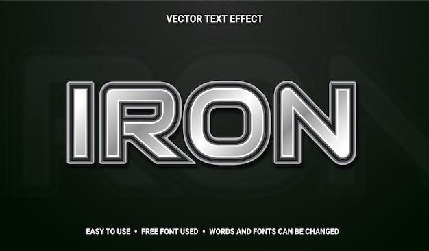 Iron Editable Vector Text Effect