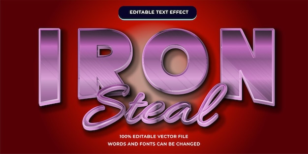 Iron steal editable text effect modern