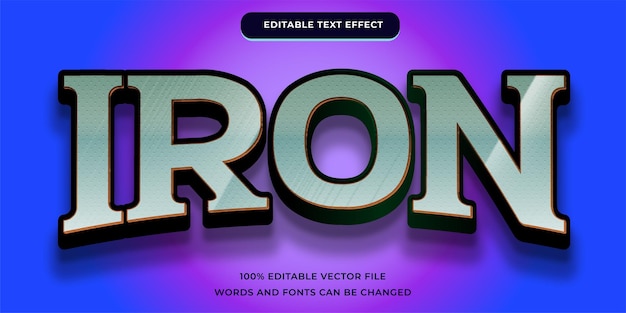 Iron text effect modern editable