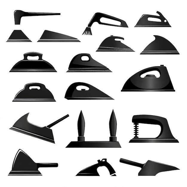 Iron vector set white background isolated