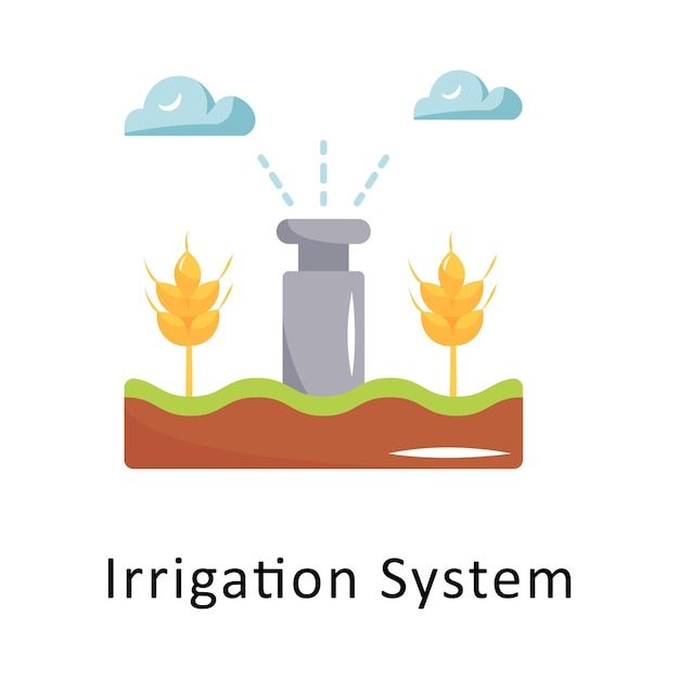 Vector irrigation system vector flat icon design illustration symbol on white background eps 10 file