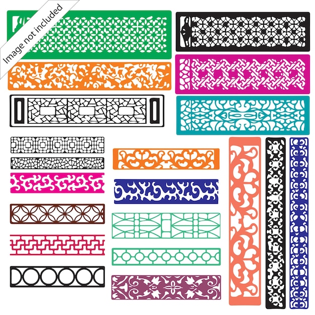 Vector islamic abstruct pattern cnc border vector