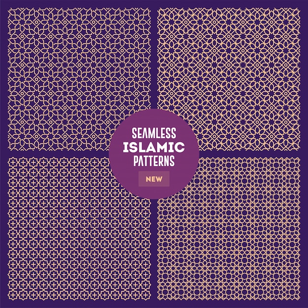 Islamic or Arabic Background Pattern Set.