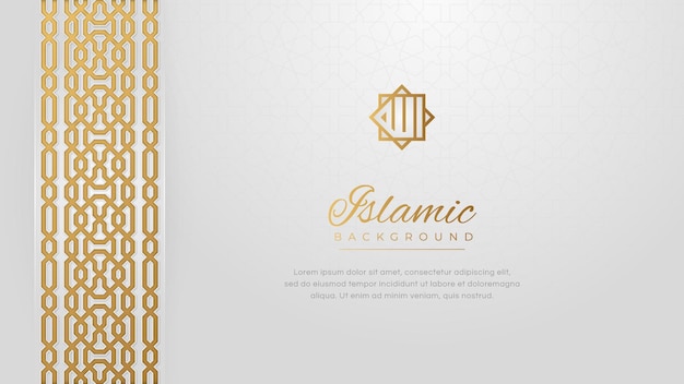 Islamic Arabic Golden Ornament Border Arabesque Pattern Luxury Background