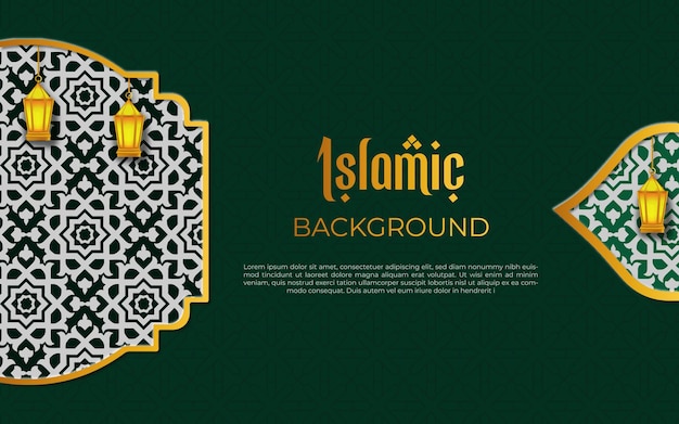 Islamic arabic luxury background with pattern frame