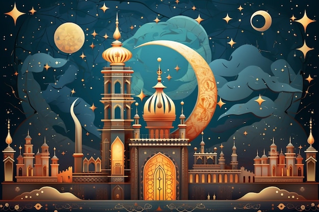 Islamic Art Ramadan in Dark Style