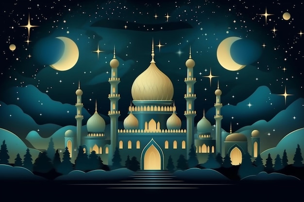 Islamic Background with Golden Style