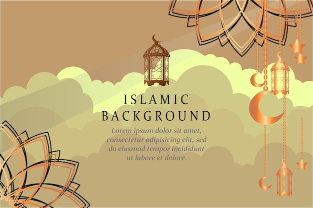 islamic background with night cloud theme