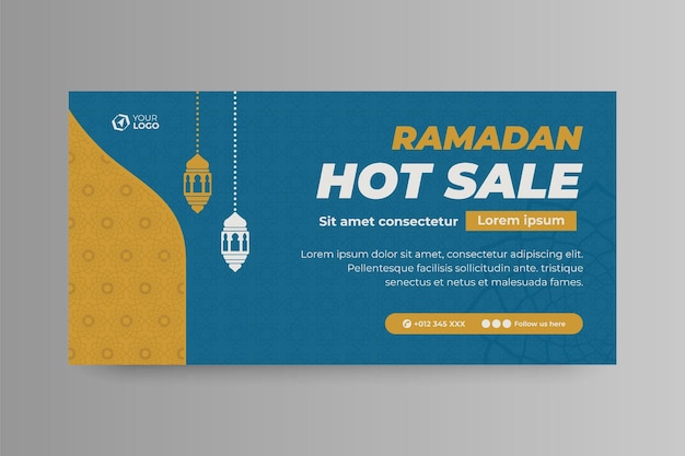 Islamic Banner with Greetings and Sale Promotion