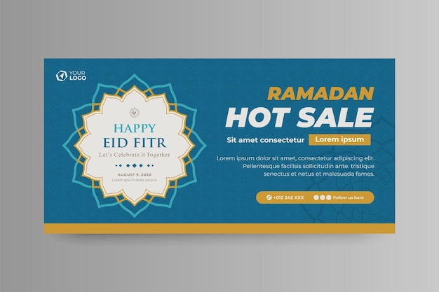 Islamic Banner with Greetings and Sale Promotion