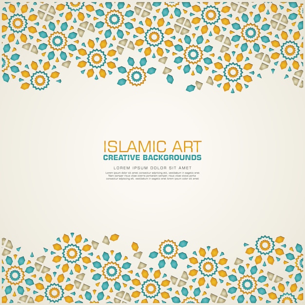 Islamic creative background with colorful mosaic