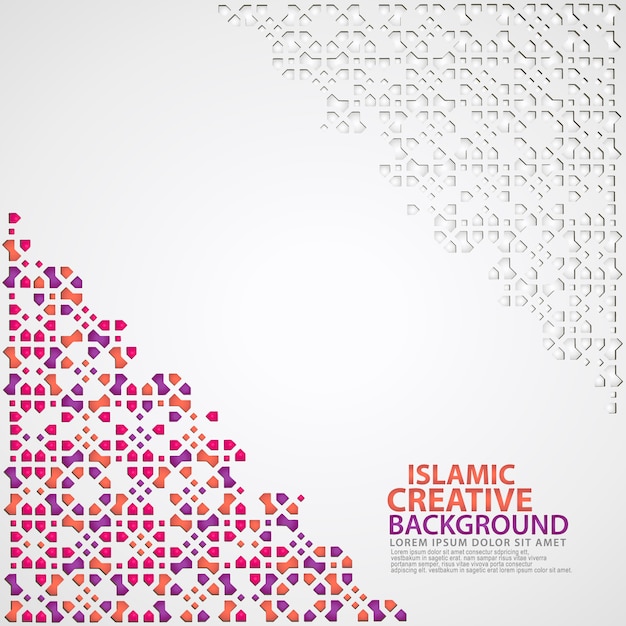 Islamic creative background with colorful mosaic