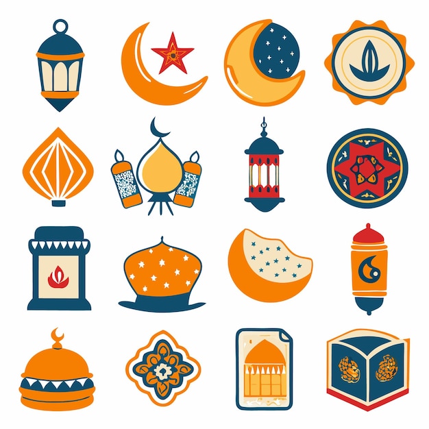 Islamic Design Elements Lanterns Crescents Stars and More