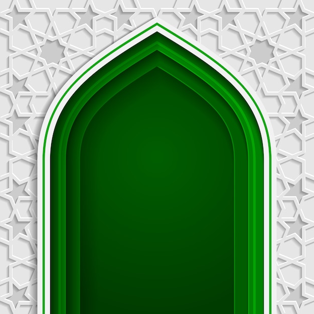 Islamic design mosque arch door for greeting card Ramadan Kareem and Eid Mubarak