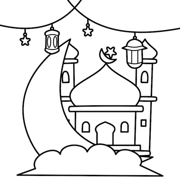 Islamic doodle coloring page