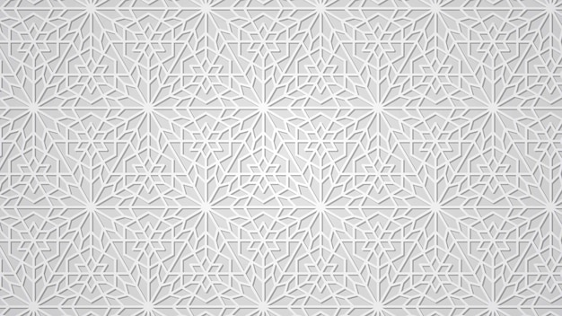 Islamic geoetric white and grey background