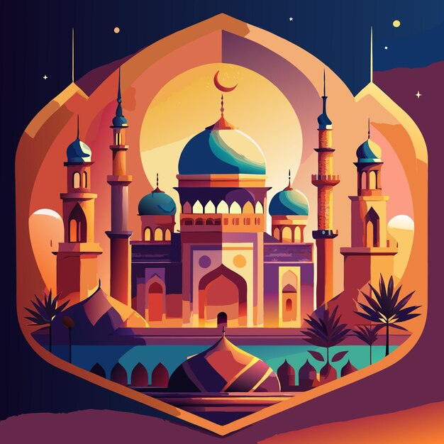 Vector islamic gradient ramadan flat illustration