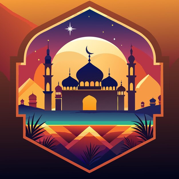 Islamic Gradient Ramadan Flat Illustration