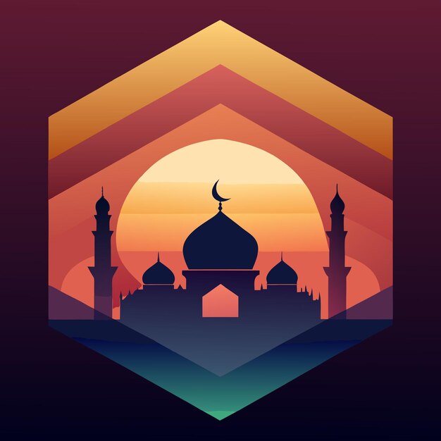 Vector islamic gradient ramadan flat illustration