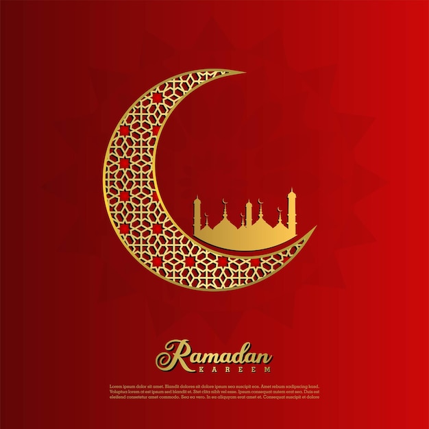 Islamic greeting ramadan kareem card design background with modern ornament