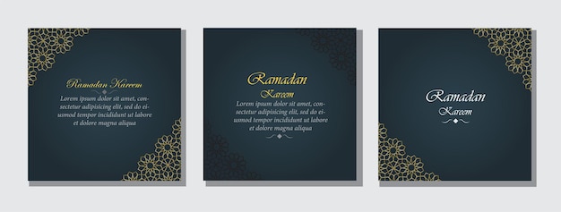 Vector islamic holiday greeting card with luxurious elegant frame