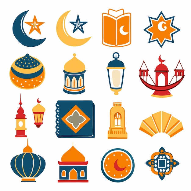 Islamic Icons Crescent Moon Star Lantern Mosque and More