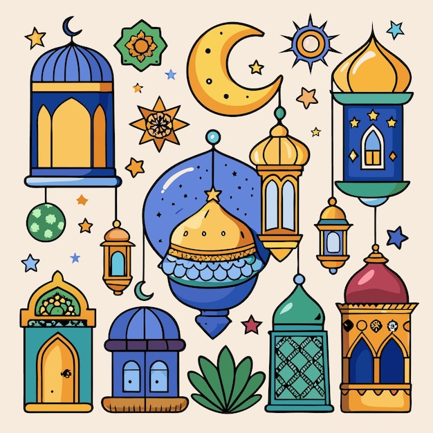 Islamic Lanterns and Ramadan Decor Icons