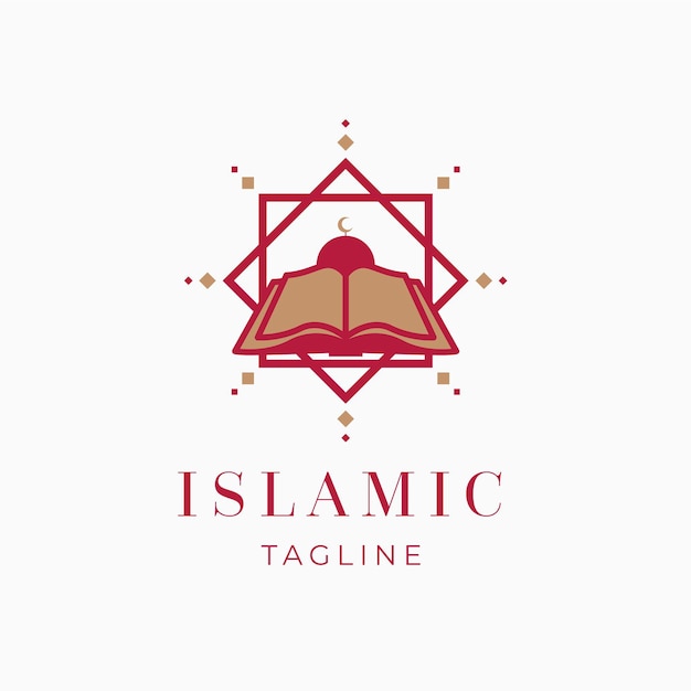 Islamic logo with book template