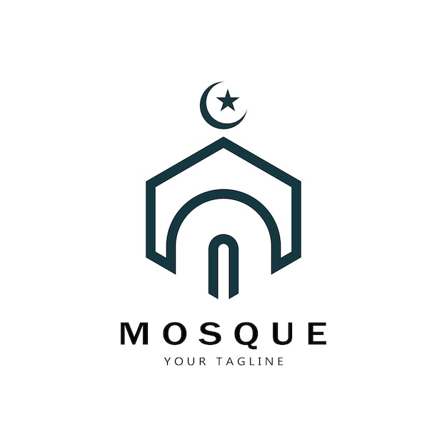 Islamic mosque logo vector icon template