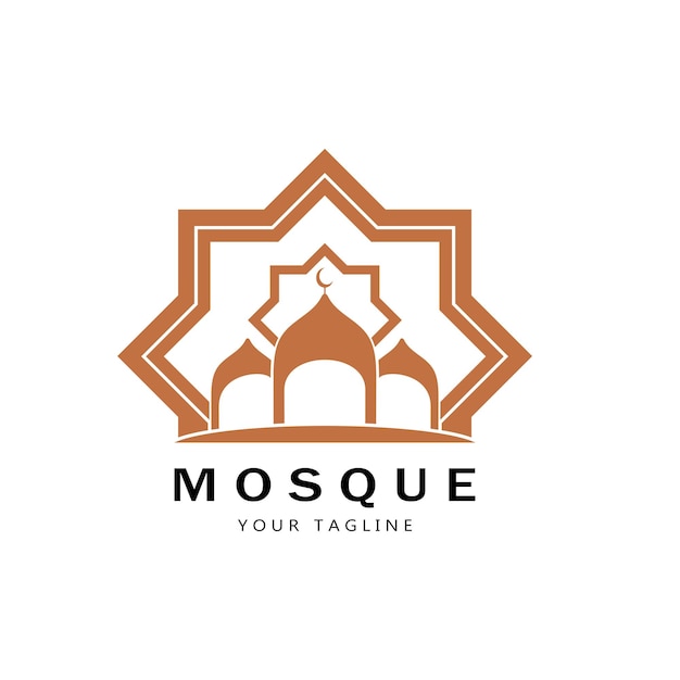 Islamic mosque logo vector icon template