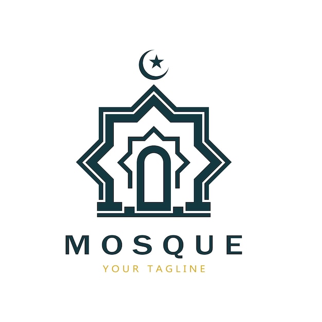 Islamic mosque logo vector icon template