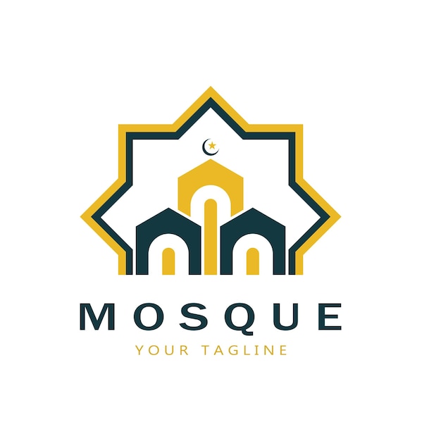 Islamic mosque logo vector icon template