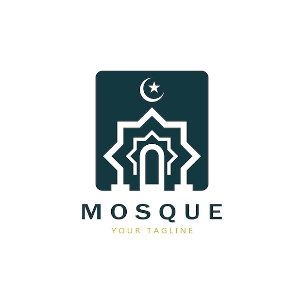 Islamic mosque logo vector icon template