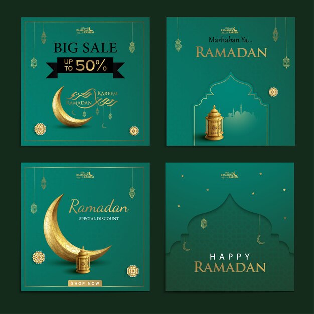 Islamic mosque ramadan kareem social media background design