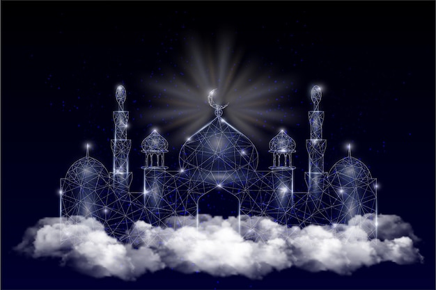 Islamic mosque vector geometric polygonal art background