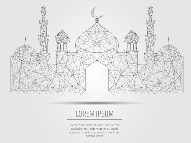 Islamic mosque vector geometric polygonal art background