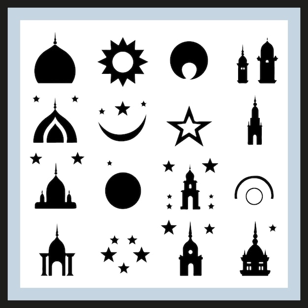 Islamic Multiple Silhouette Symbol Set