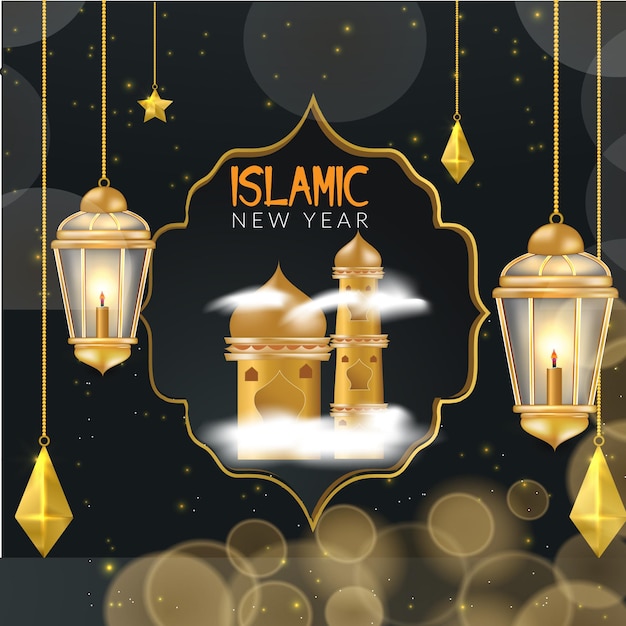 Islamic new year Arabic elegant luxury ornamental Islamic background