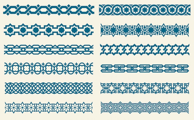 Islamic ornaments link decorative borders