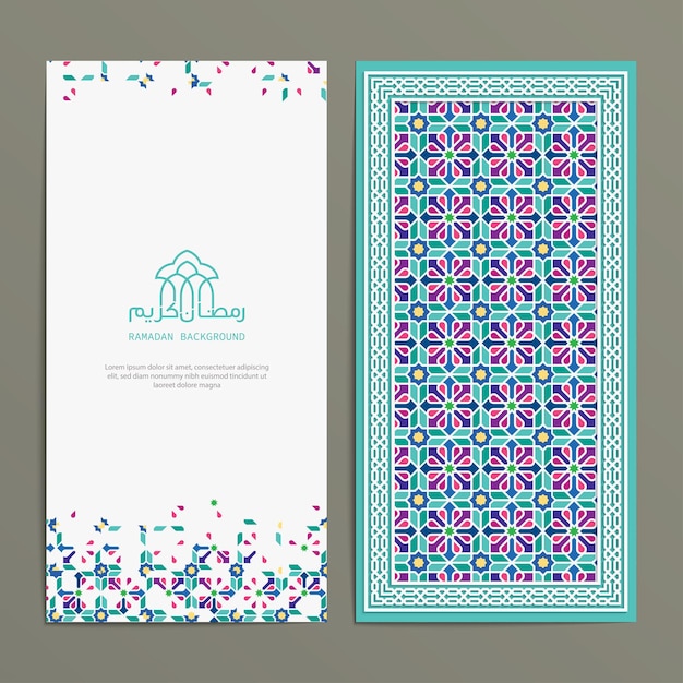 Islamic pattern vector design with morocco style for card template set