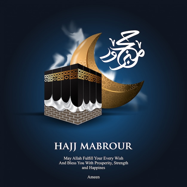 Islamic pilgrimage hajj background illustration