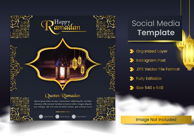 Vector islamic ramadan edition social media post template