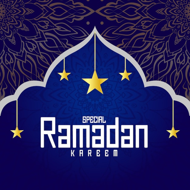 Islamic ramadan greeting template with arabic lantern