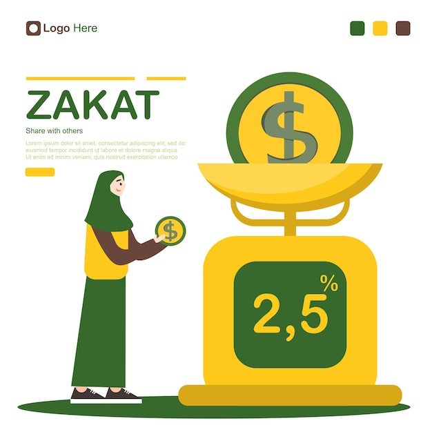 Islamic ramadan illustration about ramadan zakat or share with each other