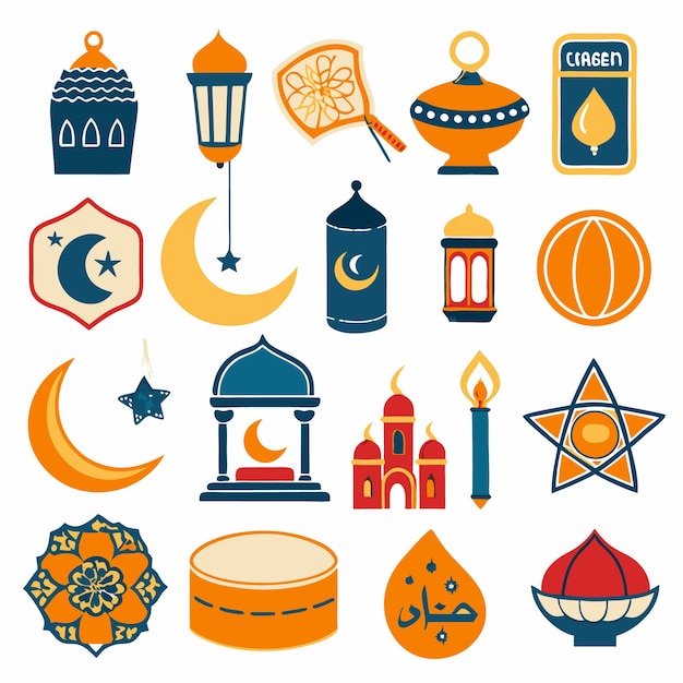 Islamic Ramadan Symbols Crescent Moon Lantern Star and More